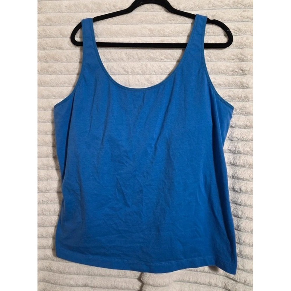Coldwater Creek Blue Built In Bra Tank Top Womens 2X